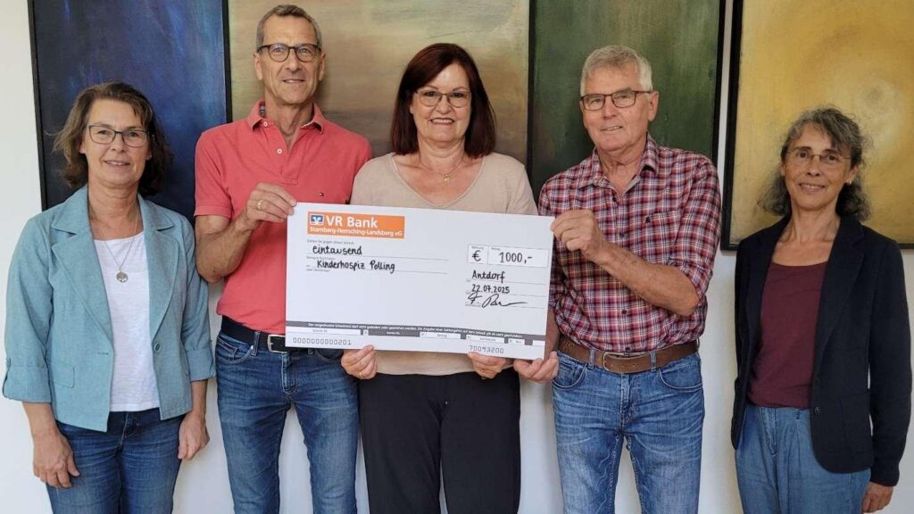 Spendenübergabe VR Bank an Hospiz Polling - Hospizverein Pfaffenwinkel.