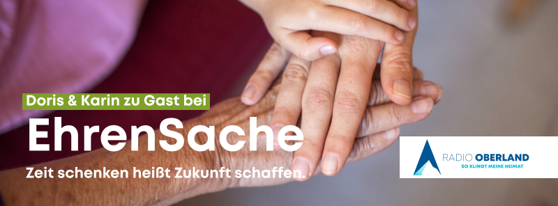 Doris hält Karins Hand, EhrenSache-Sendung vom Hospizverein Pfaffenwinkel.