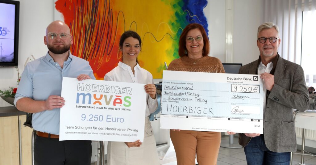 Hospiz Polling - Hospizverein Pfaffenwinkel erhält Spendenscheck von Team Schongau.