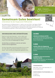 Flyer Hospiz Polling - Hospizverein Pfaffenwinkel, Spendeninfo, Landschaft, QR-Code.