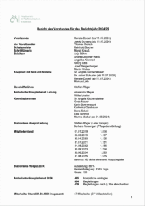 Hospiz Polling - Hospizverein Pfaffenwinkel, Bericht mit Tabelle, deutsch.