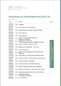 Hospiz Polling - Hospizverein Pfaffenwinkel Schulplan 2025/26.