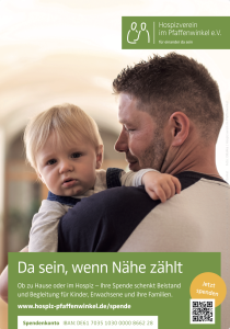 Mann mit Bart hält Kind, Förderung Hospiz Polling - Hospizverein Pfaffenwinkel.